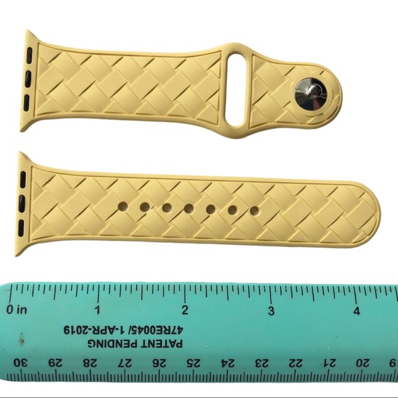 5/$20 NEW YELLOW Basket Weave Silicone Band Apple Watch Band 38/40/41mm S/M - Picture 3 of 9